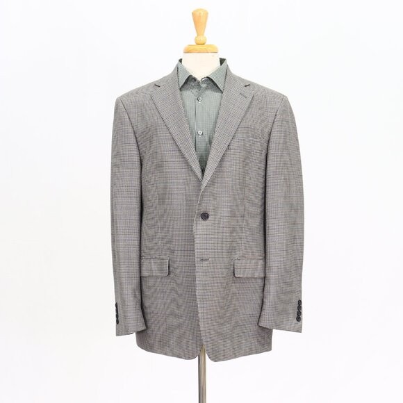 Hart Schaffner Marx 44R Gray Check 2-Button Sport Coat Blazer Jacket T140 - Picture 1 of 11